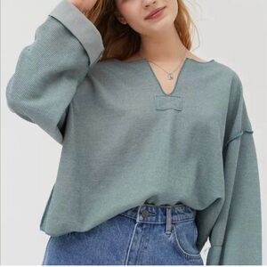 Urban Outfitters Jax inside out notch neck cropped sweater size XS